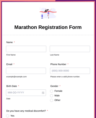 Form Templates: Marathon Registration Form
