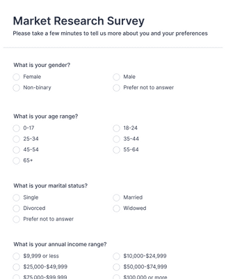 Market Research Survey Form Template | Jotform