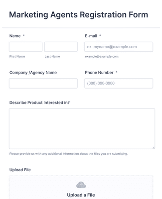 Marketing Agents Registration Form Template | JotForm
