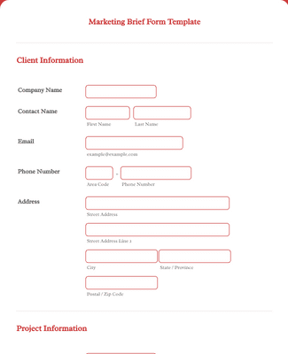 Marketing Brief Form Template | JotForm