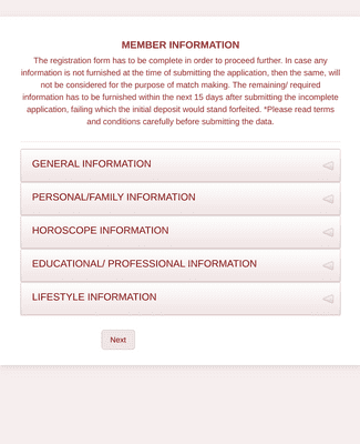 Marriage Registration Form