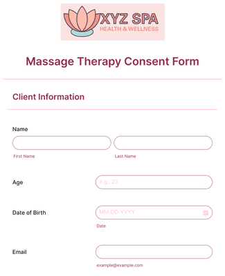 Form Templates: Massage Therapy Consent Form