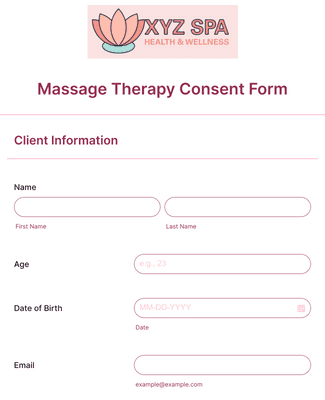 Form Templates: Massage Therapy Consent Form
