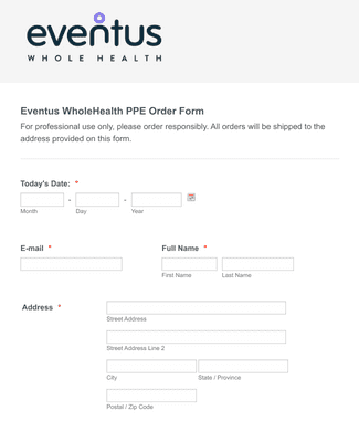 MASTER PPE Order Form Template | Jotform