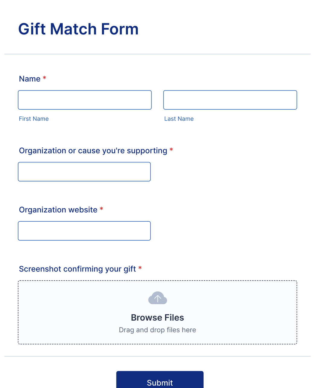 Matching Gift Form Template Jotform