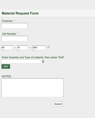 Material Request Form Template | JotForm