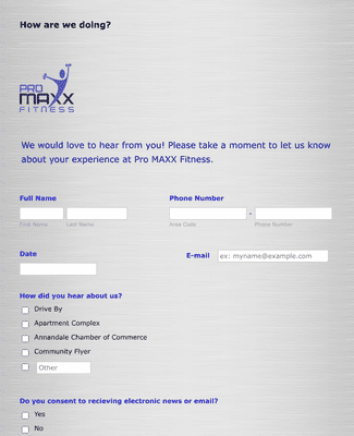 Fitness Feedback Form Template | Jotform