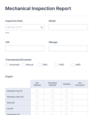 Mechanical Inspection Report Form Template | Jotform