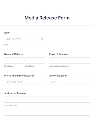 Form Templates: Media Release Form
