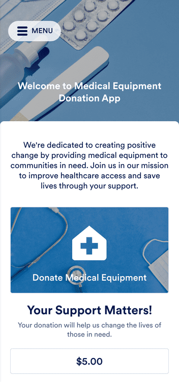 Medical Equipment Donation App