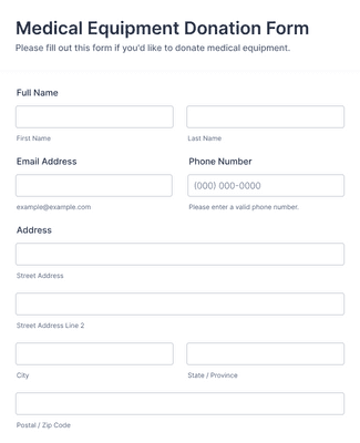 Medical Equipment Donation Form Template Jotform   Medical Equipment Donation Form 70e3f576d196d1770f98c85922b6751e Classic 