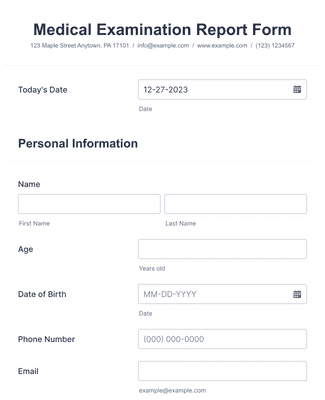 Medical Examination Report Form Template | Jotform