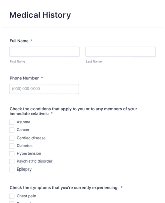 Respiratory Assessment Form Template Jotform