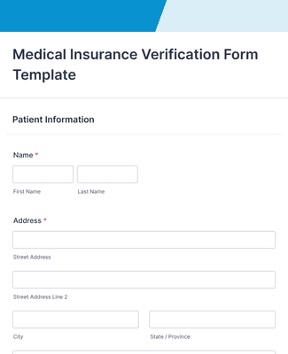Form Templates: Medical Insurance Verification Form Template