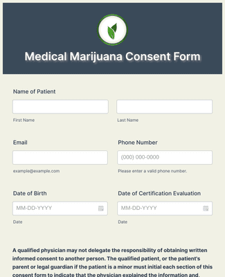 Medical Marijuana Consent Form