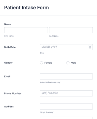 Medical Patient Intake Form Template | Jotform