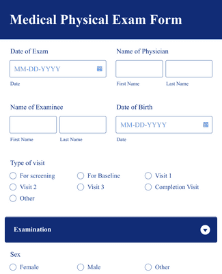 Medical Physical Exam Form Template | Jotform