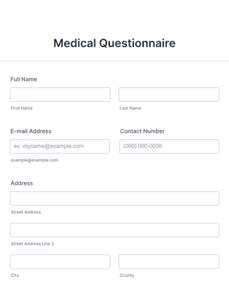 Form Templates: Medical Questionnaire