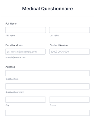 Medical Questionnaire Form Template | Jotform