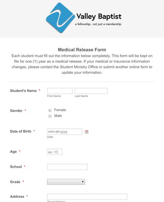 Form Templates: Medical Release Form