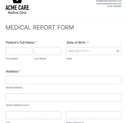 Simple Medical History Form Template | Jotform