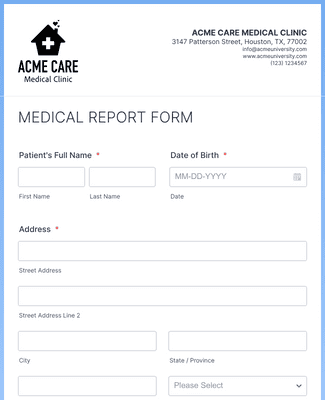 Medical Report Form Template | Jotform