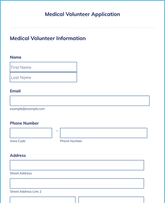 Form Templates: Medical Volunteer Application