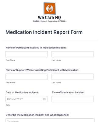 Form Templates: Medication Incident Report Form