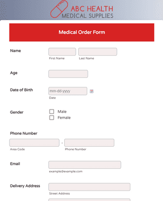 Medical Order Form Template | Jotform