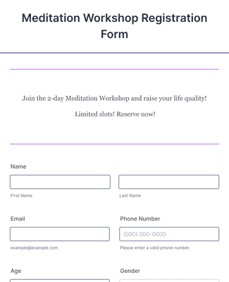 Responsive Workshop Registration Form Template | Jotform