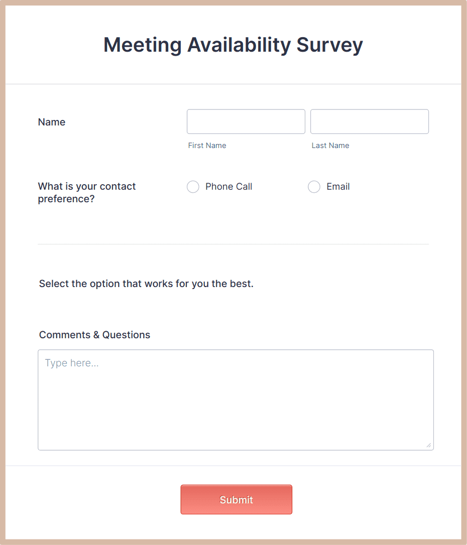 Template meeting-availability-survey