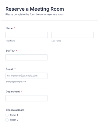Reservation Forms - Form Templates | JotForm