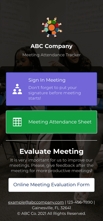 Template meeting-sign-in-app