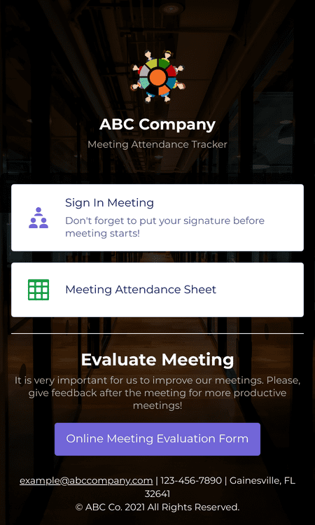 Meeting Sign In App