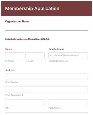 Example Of Membership Form Gym Membership Form Template | JotForm