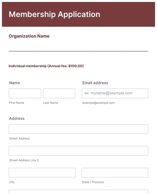 Form Templates: Participant Application Form