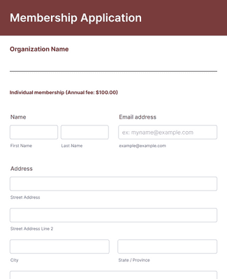 Club Signup Form Template