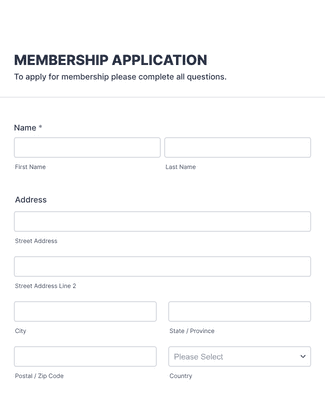 Form Templates: Membership Application Form