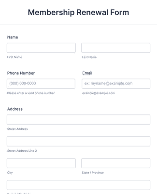 Membership Renewal Form Template | Jotform