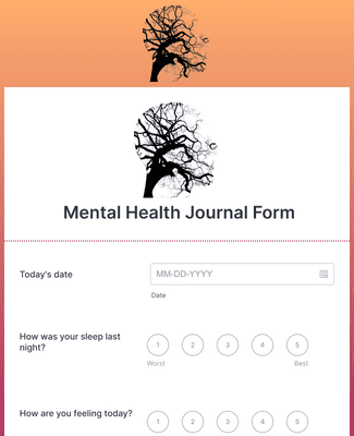 Form Templates:  Mental Health Journal Template