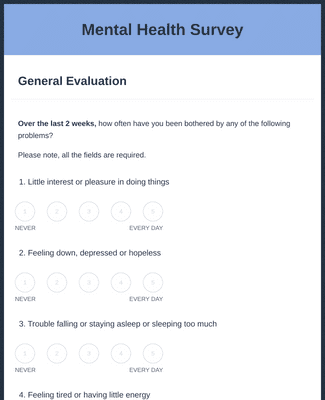 Mental Health Survey Form Template | Jotform
