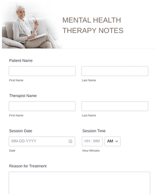 Form Templates: Mental Health Therapy Notes Template