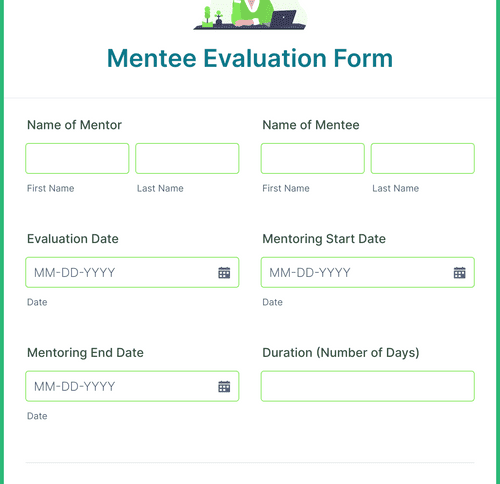 Mentee Evaluation Form Template | Jotform