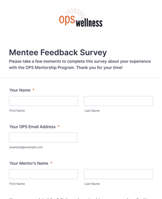 Mentee Feedback Survey