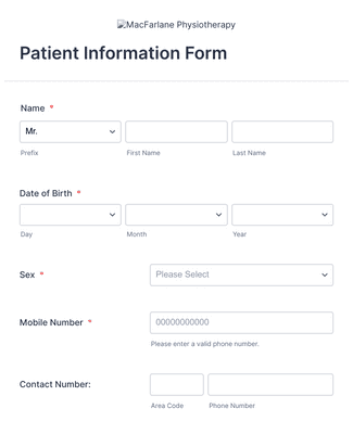 Form Templates: MFP New Patient Enrollment Form