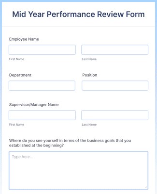 Mid Year Performance Review Form Template | Jotform
