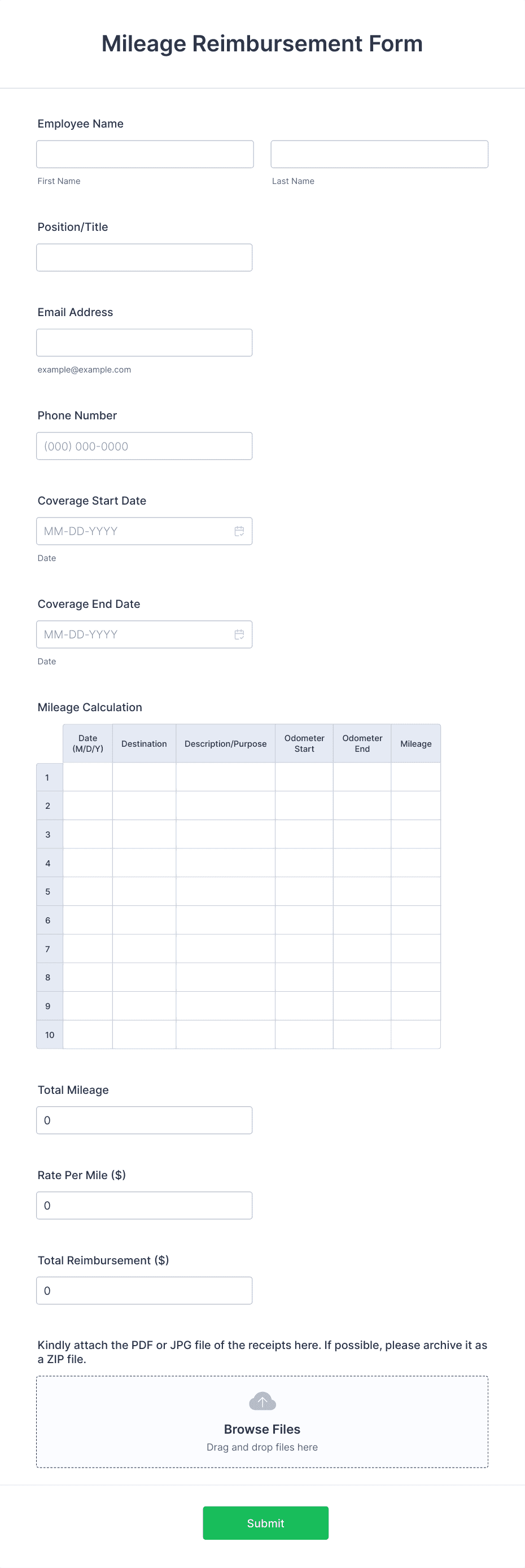 Template mileage-reimbursement-form