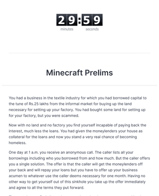 Form Templates: Minecraft Prelims 2