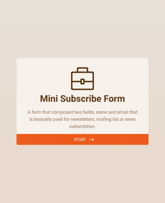 Form Templates: Mini Subscribe Form
