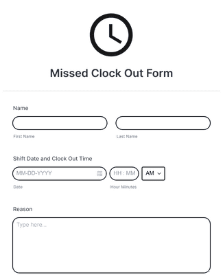 Missed Clock Out Form